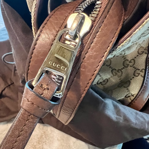 Authentic GUCCI Ramble original gg canvas and Brown leather layered tote - Picture 13 of 16